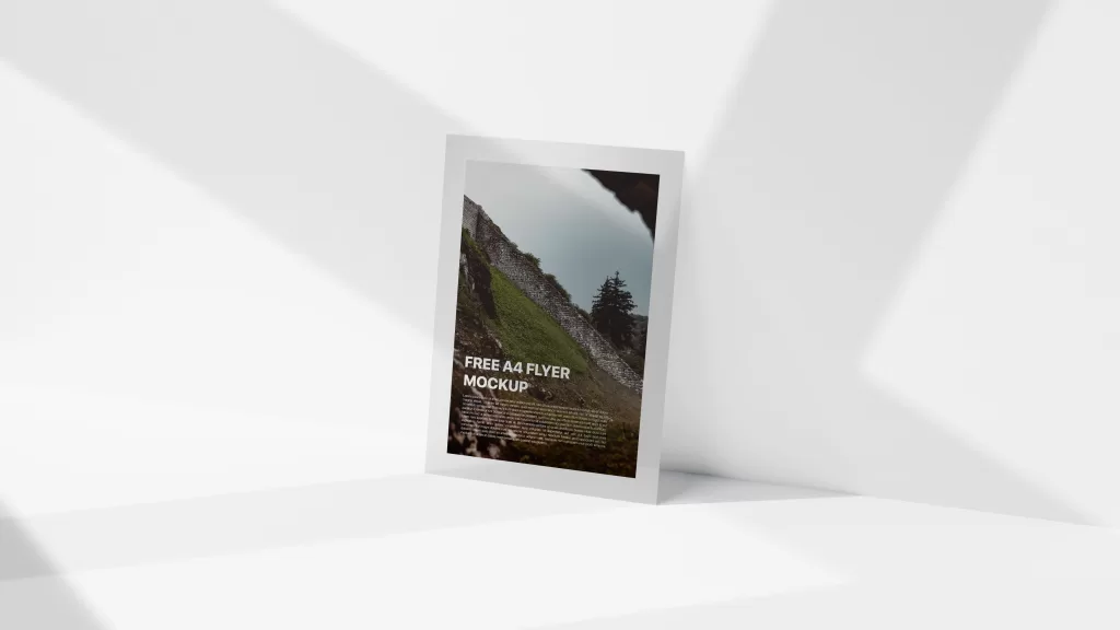 A4 Flyer/Brochure PSD Mockup free dorwnload in 8K Resolution